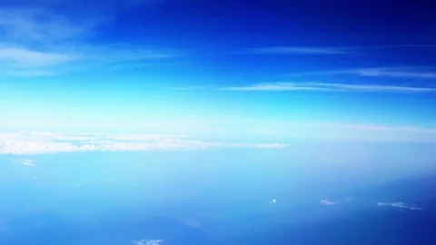 Traveling by air. View through an airplane window. Stock Footage