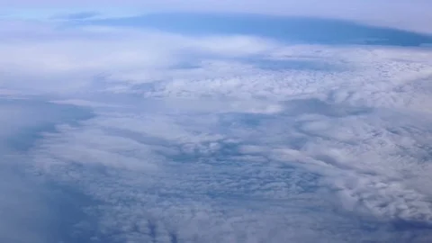 Traveling by air. View through an airplane window. Stock Footage
