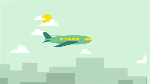 Traveling With Airplane Explainer Stock Footage 220043407