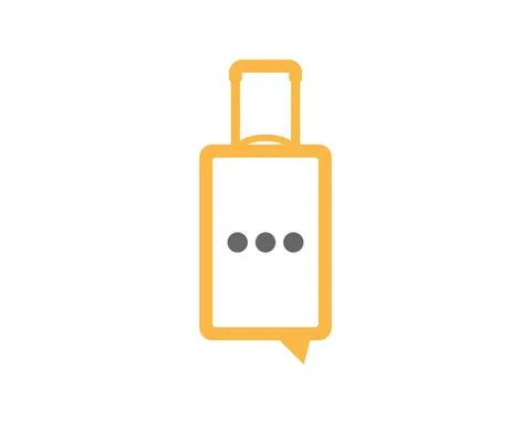 Traveling bag with bubble chat shape logo Stock Illustration