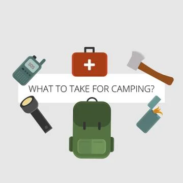 Traveling banner with different objects Stock Illustration