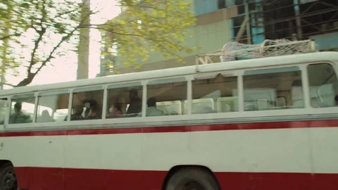 Traveling buses Stock Footage 235264796