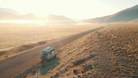 Traveling in a camper van Stock Footage 138761104