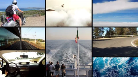 Traveling, collage Stock Footage 33722264