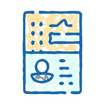 Traveling document icon representing personal identification and data イラスト素材