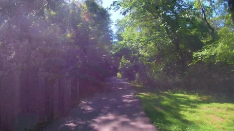Traveling down a walking trail Stock Footage 141888756