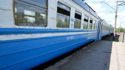 Traveling electric train Stock Footage 154742277