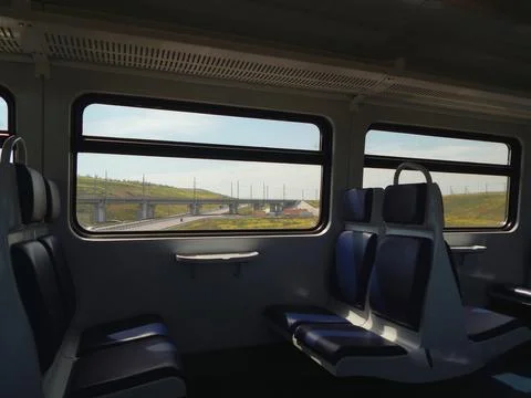 Traveling by empty train Stock Photos