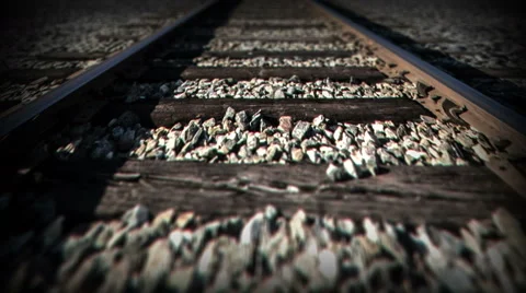 Traveling Forward on Railroad Tracks LOOP Stock Footage 48756686