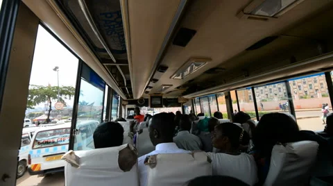 Traveling by local bus in the Kampala, Uganda. Stock Footage 59795222