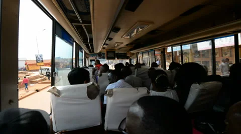 Traveling by local bus in the Kampala, Uganda. Stock Footage 59796658