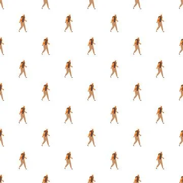 Traveling man with backpack seamless pattern Illustrazione stock