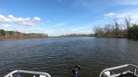 Traveling Up River on a Fall Day (Version #1) Stock Footage 117703897