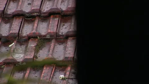 TRAVELING TO A ROOF WHILE RAINING Stock Footage 94759659