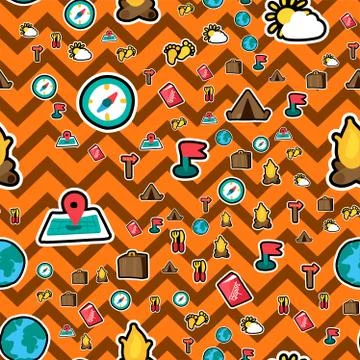 Traveling seamless vector color pattern 스톡 일러스트