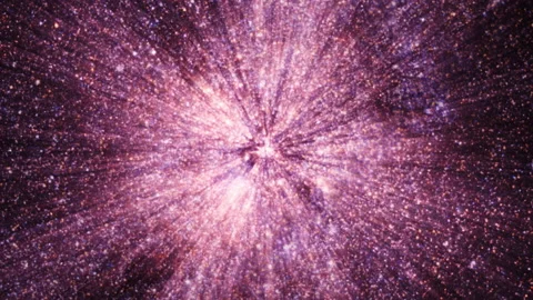 Traveling through glittering star fields in space with bursts light. Stock Footage 161810783