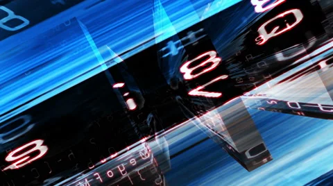 Traveling through a maze of streaming data - Digital Graffiti 035 HD, 4K Stock Footage 66636573