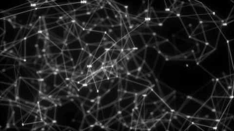 Traveling through a plexus structure with complex organic motion. Abstract Stock Footage 97778858