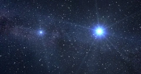 Traveling Through Space and Binary Star System Stock-Footage 85371767