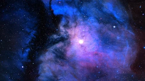 Traveling Through Star Fields in Space to a Distant Galaxy Stock Footage 97346643