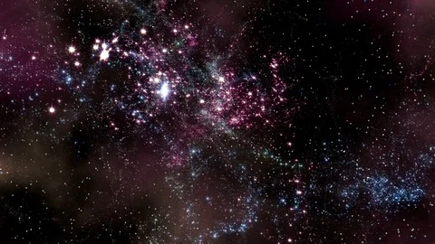 Traveling Through Star Fields in Space Stock Footage 100046748