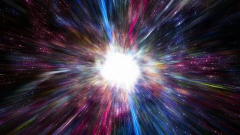 Traveling Through Star Fields in Space as a Supernova Bursts Light Stock Footage 101711931