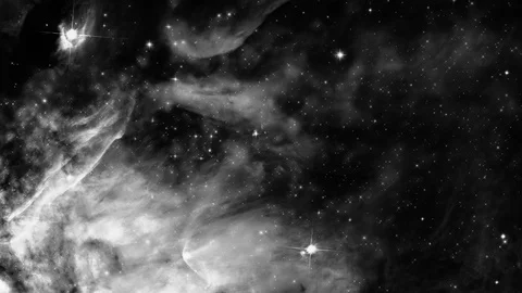 Traveling Through Star Fields in Space to a Distant Galaxy Stock Footage 106365066