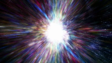 Traveling Through Star Fields in Space as a Supernova Bursts Light Stock-Footage 106585552
