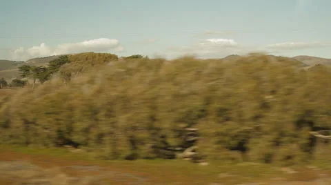Traveling on a train, point of view out window-02 Stock Footage 44877338