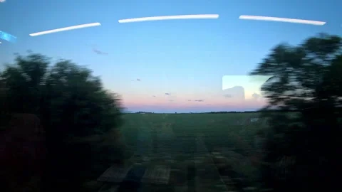 Traveling train in rural Illinois Stock Footage 279020341
