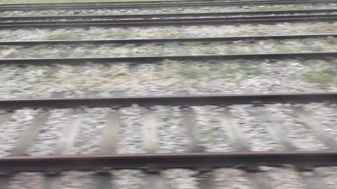 Traveling Train Tracks Stock Footage 84645063