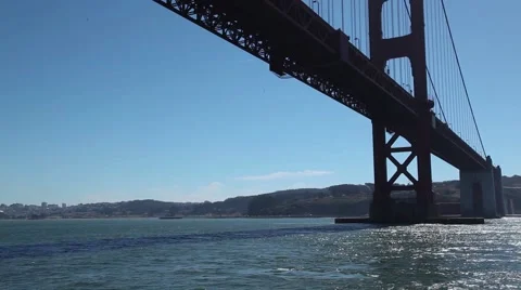 Traveling under the Golden Gate Bridge Stock Footage 43393853