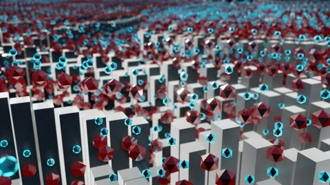 Traveling wave of bouncing balls VJ Loop Video stock 202603183