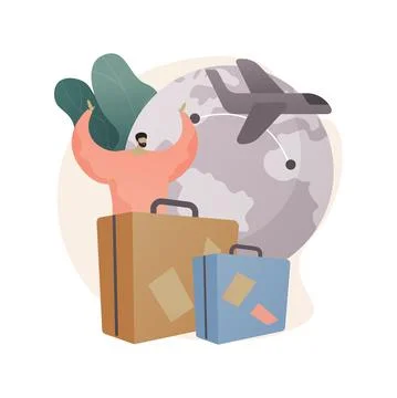 Traveling the world abstract concept vector illustration. 스톡 일러스트