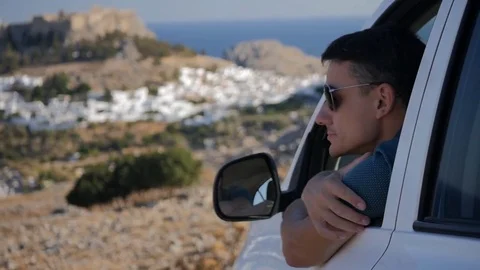 Traveller enjoys the panoramic view Stock Footage 83309338