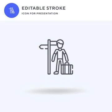 Traveller icon vector, filled flat sign, solid pictogram isolated on white, logo Stock Illustration