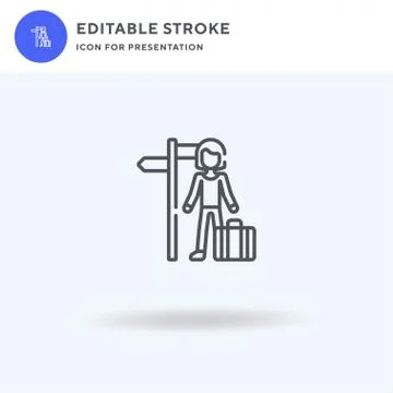 Traveller icon vector, filled flat sign, solid pictogram isolated on white, logo Stock Illustration