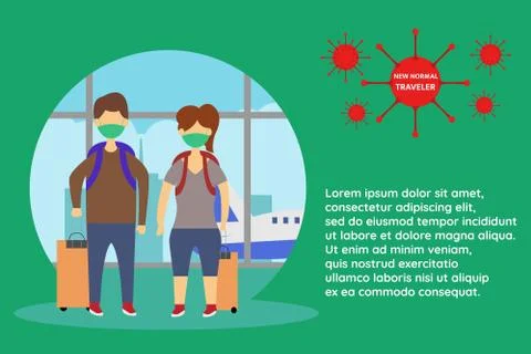 Traveller in new normal Stock Illustration