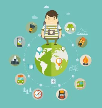 Travelling concept, vector. Stock Illustration