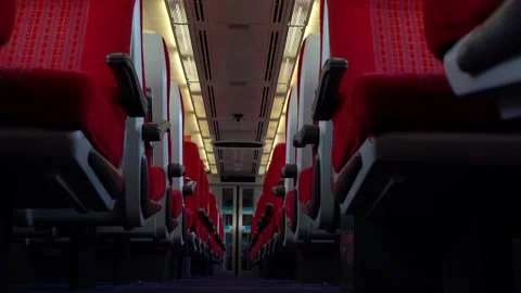 Travelling on an empty british Train Stock Footage 229659273