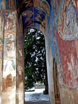 Travelling to monastery Foto stock