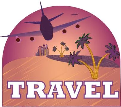 Travelling by plane Illustrazione stock