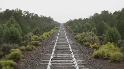 Travelling on rail tracks Stock Footage 72035544