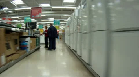 Travelling through a hypermarket Stock Footage 8988097