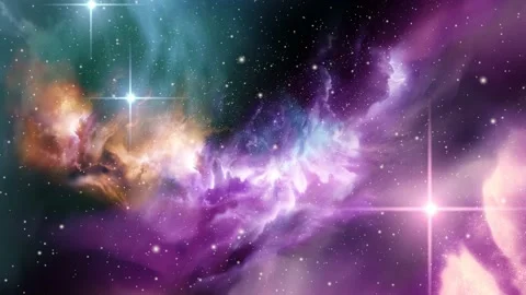 Travelling Through A Interstellar Space Nebula Stockbeeldmateriaal 234536688