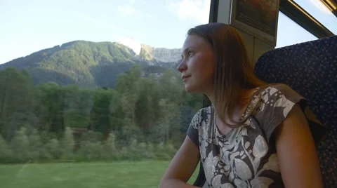 Travelling by train in Alps Stock Footage 67479318