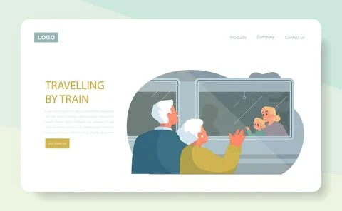 Travelling by Train concept Ilustração Stock