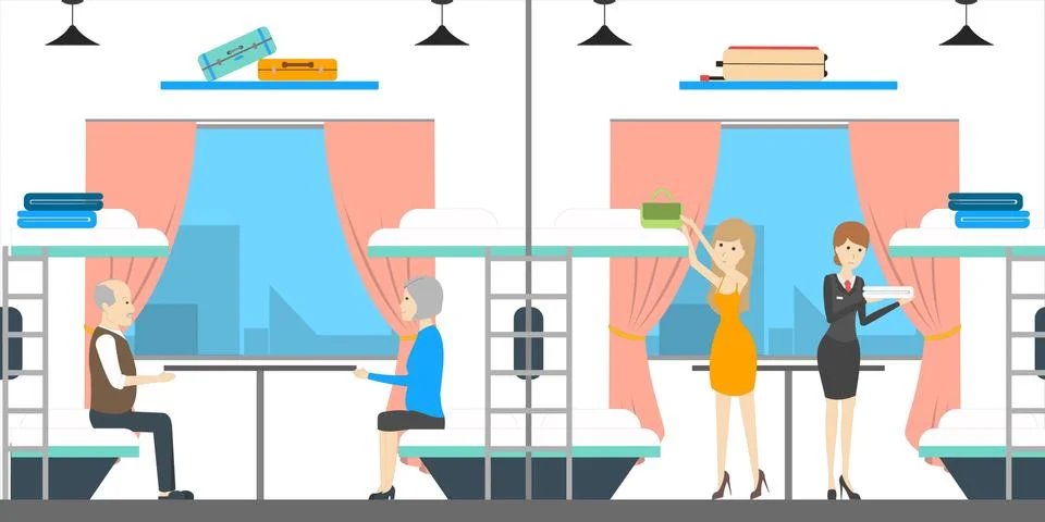 Travelling by train. Stock Illustration