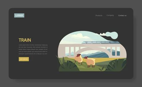 Travelling by Train Stock Illustration