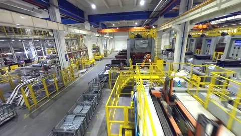 Traversing aircraft flight factory workshop Stock Footage 270364658